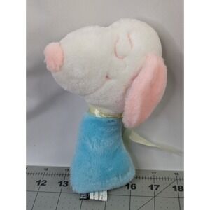 Baby Snoopy Rattle Plush Pastel 7 Inch 1968 UFS Stuffed Animal Toy